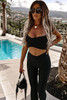 Black Wrap Crop Top and Leggings Sportswear