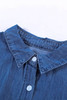 Blue Turn-down Collar Short Sleeve Denim Shirt