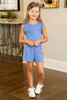 Sky Blue Ruffled Sleeveless Little Girl Romper