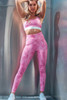 Pink Snakeskin Print Bra Top and High Waist Legging Sports Wear