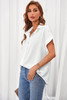 White Collared Button Short Sleeves Shirt