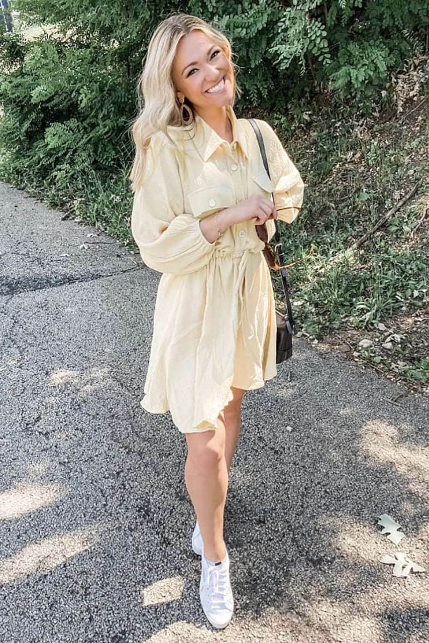 Apricot Tunic Shirt Dress