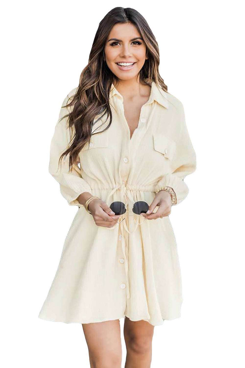 Apricot Tunic Shirt Dress