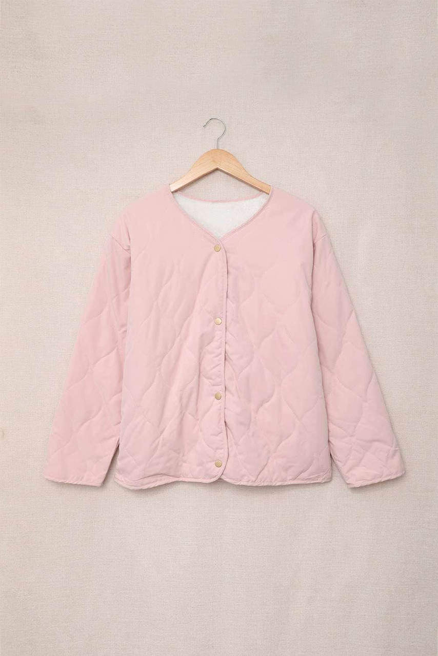 Pink Buttoned Double-sided Coat