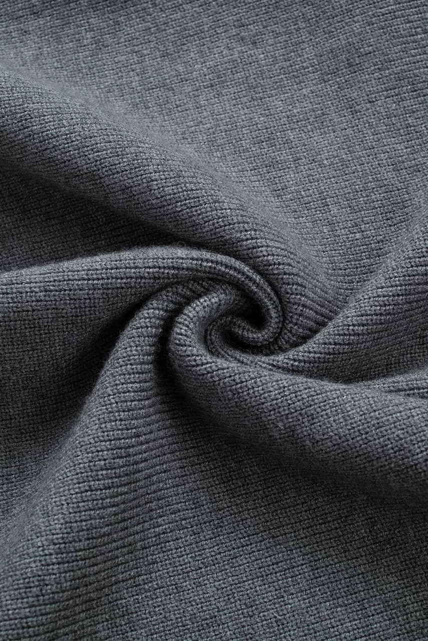 Gray Turtleneck Long Sleeve Knitted Sweater Dress