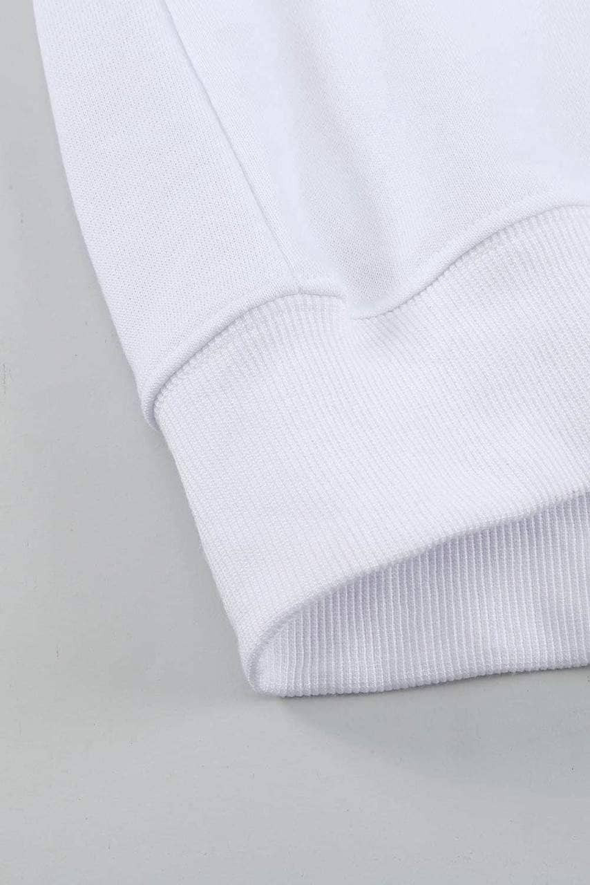 White Plain Crew Neck Pullover Sweatshirt White Plain Crew Neck Pullover Sweatshirt