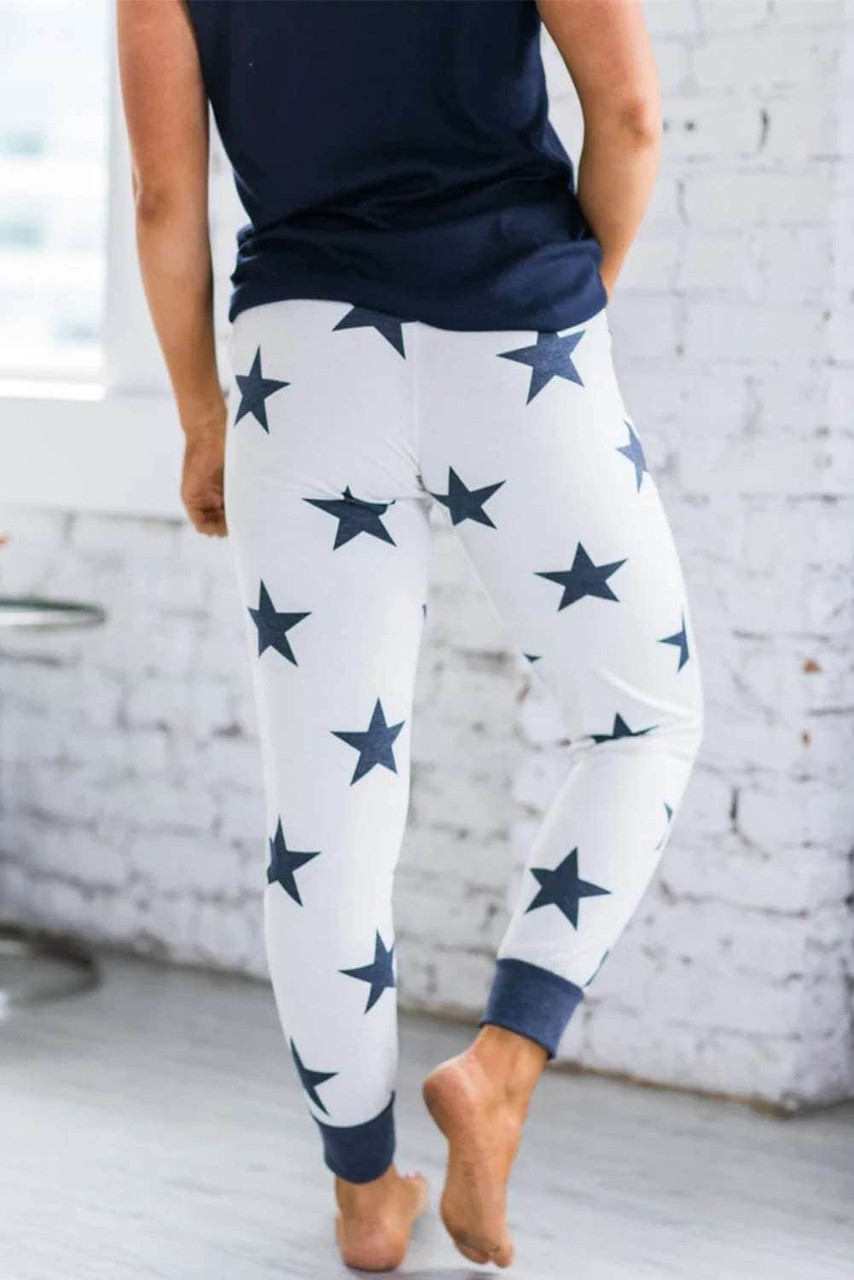 White Star Printed Women Joggers