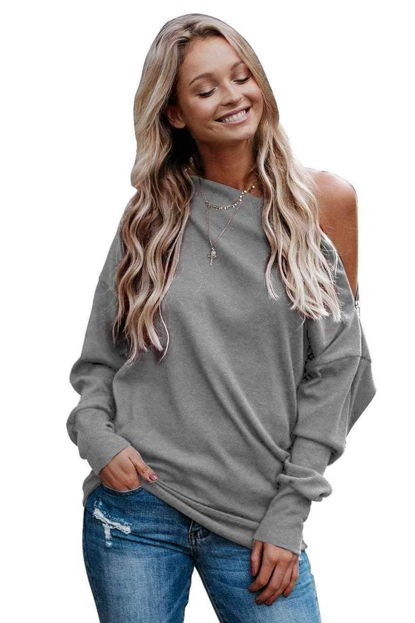 Gray Ribbed Zip Knit Top Gray Ribbed Zip Knit Top