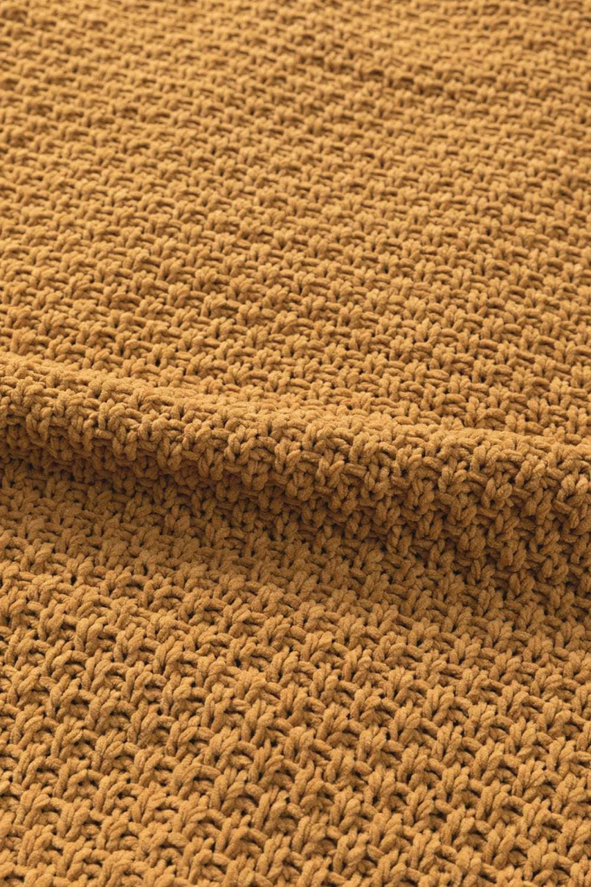 Yellow Solid Turtleneck Cable Knit Pullover Sweater Yellow Solid Turtleneck Cable Knit Pullover Sweater