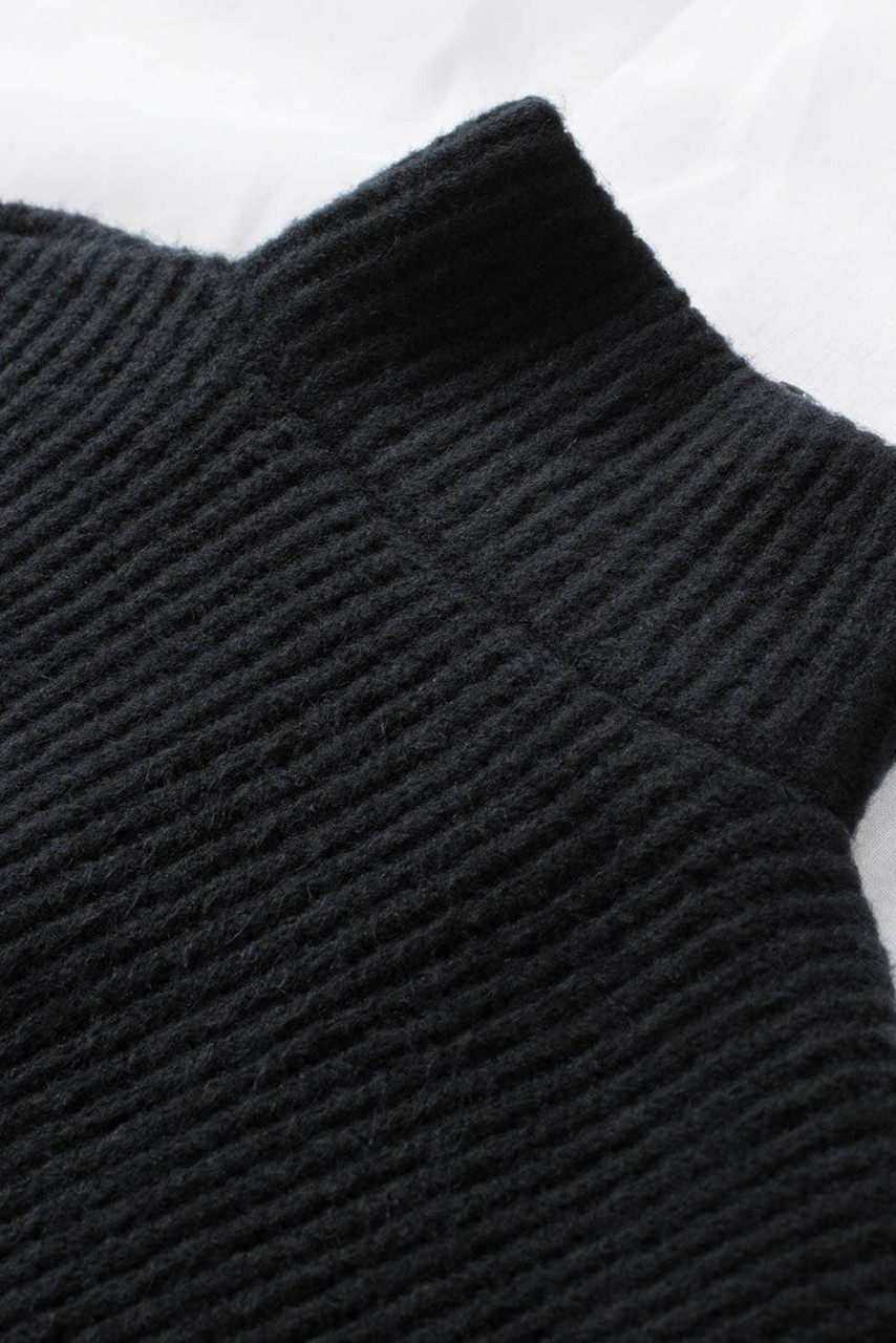 Black Zip Neck Knitted Sweater