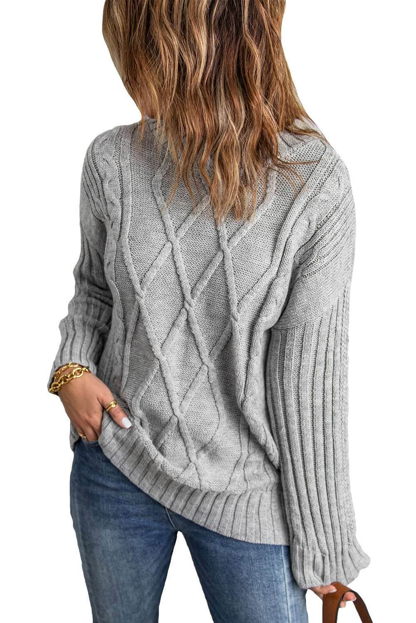 Gray Oversize Thick Pullover Sweater