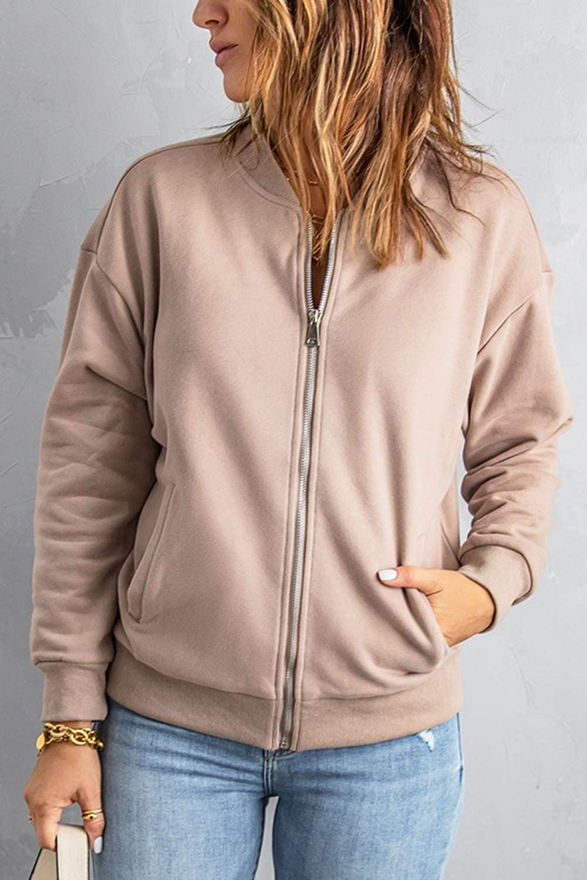 Pink Zip-up Jacket with Pocket