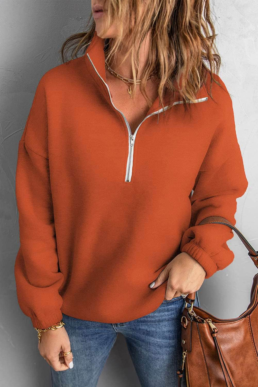 Zipped Collar Sweatshirt