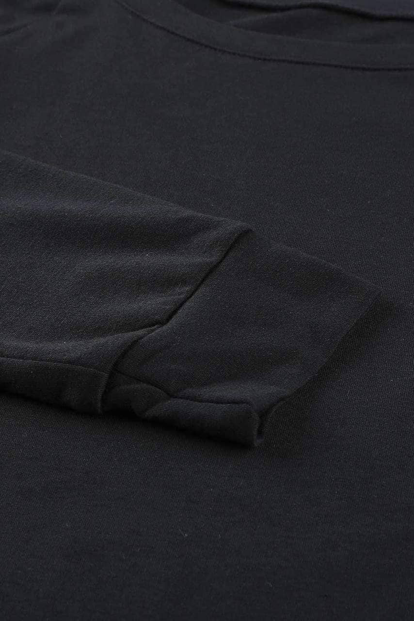 Leopard Insert Black Sweatshirt