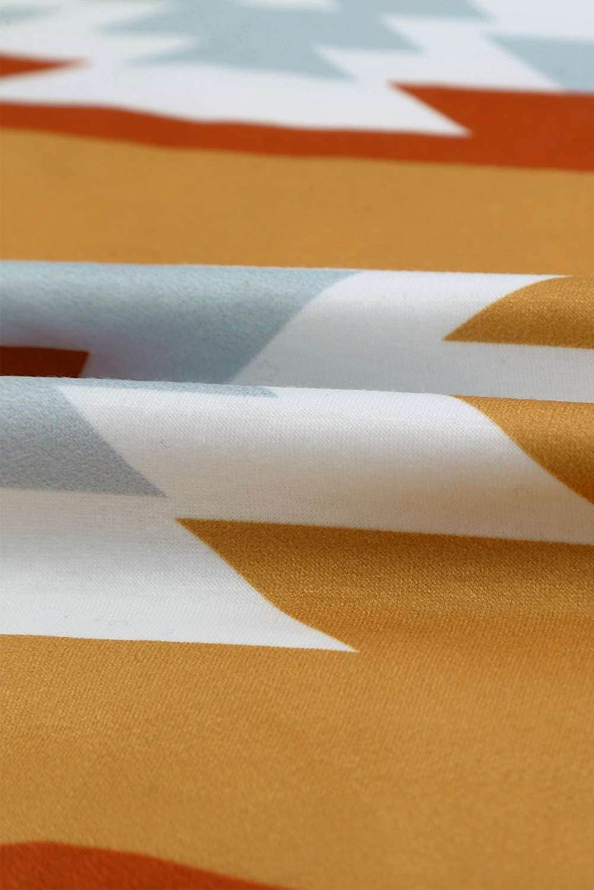 Yellow Tribal Aztec Print Hoodie