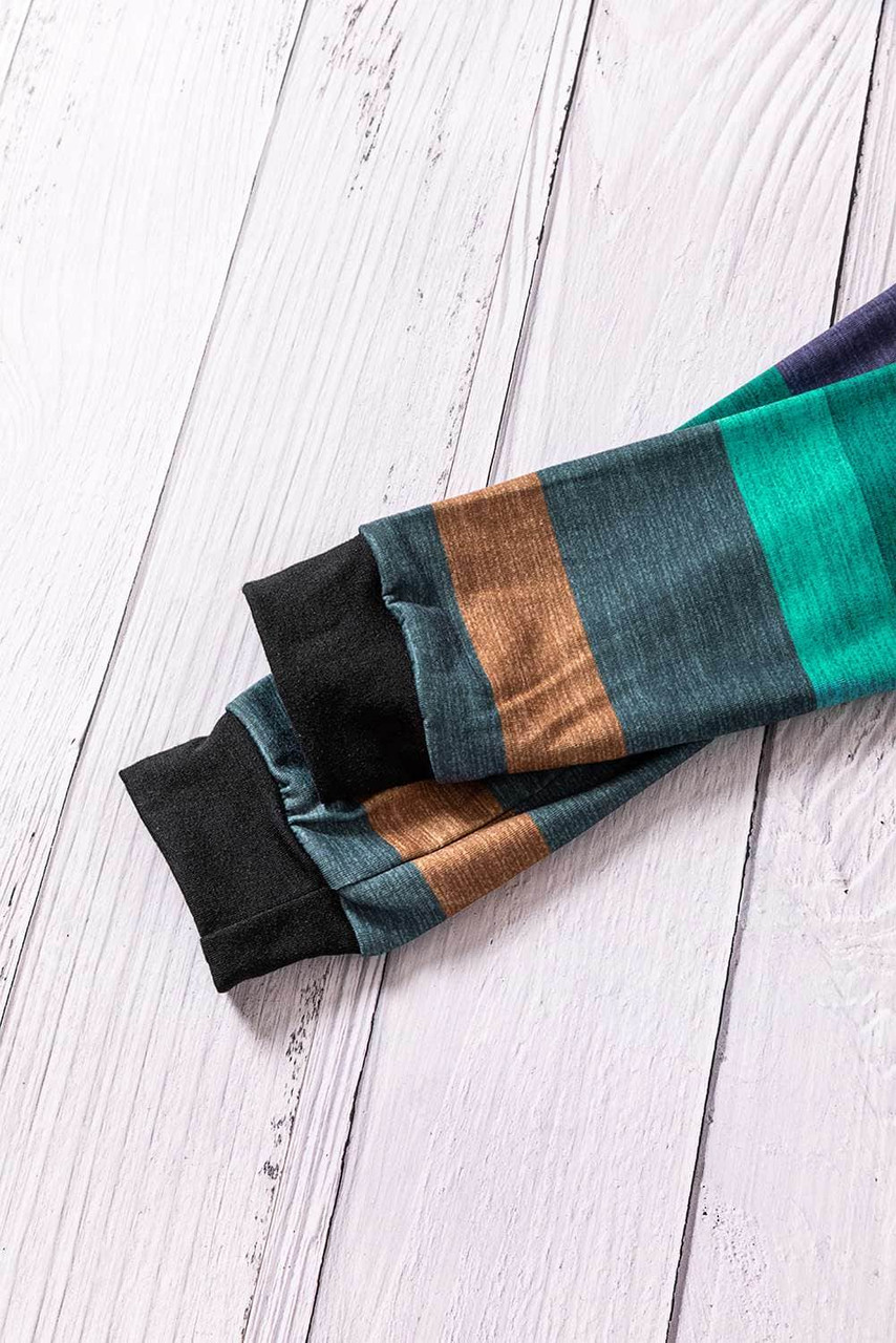 Blue Striped Color Block Girl’s Long Sleeve Top Blue Striped Color Block Girl’s Long Sleeve Top