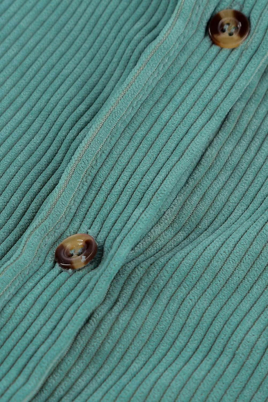 Green Corduroy Button Pocket Shirt