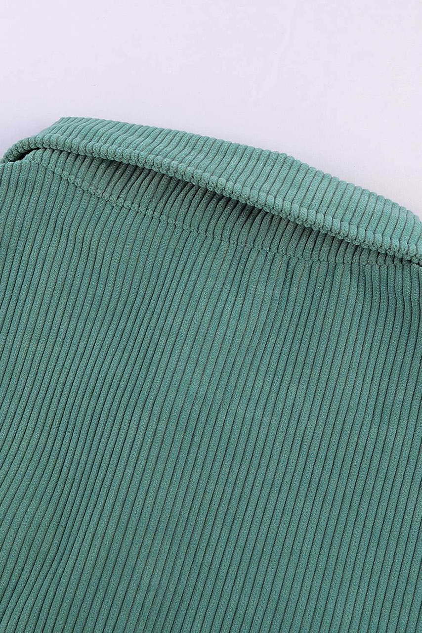 Green Corduroy Button Pocket Shirt