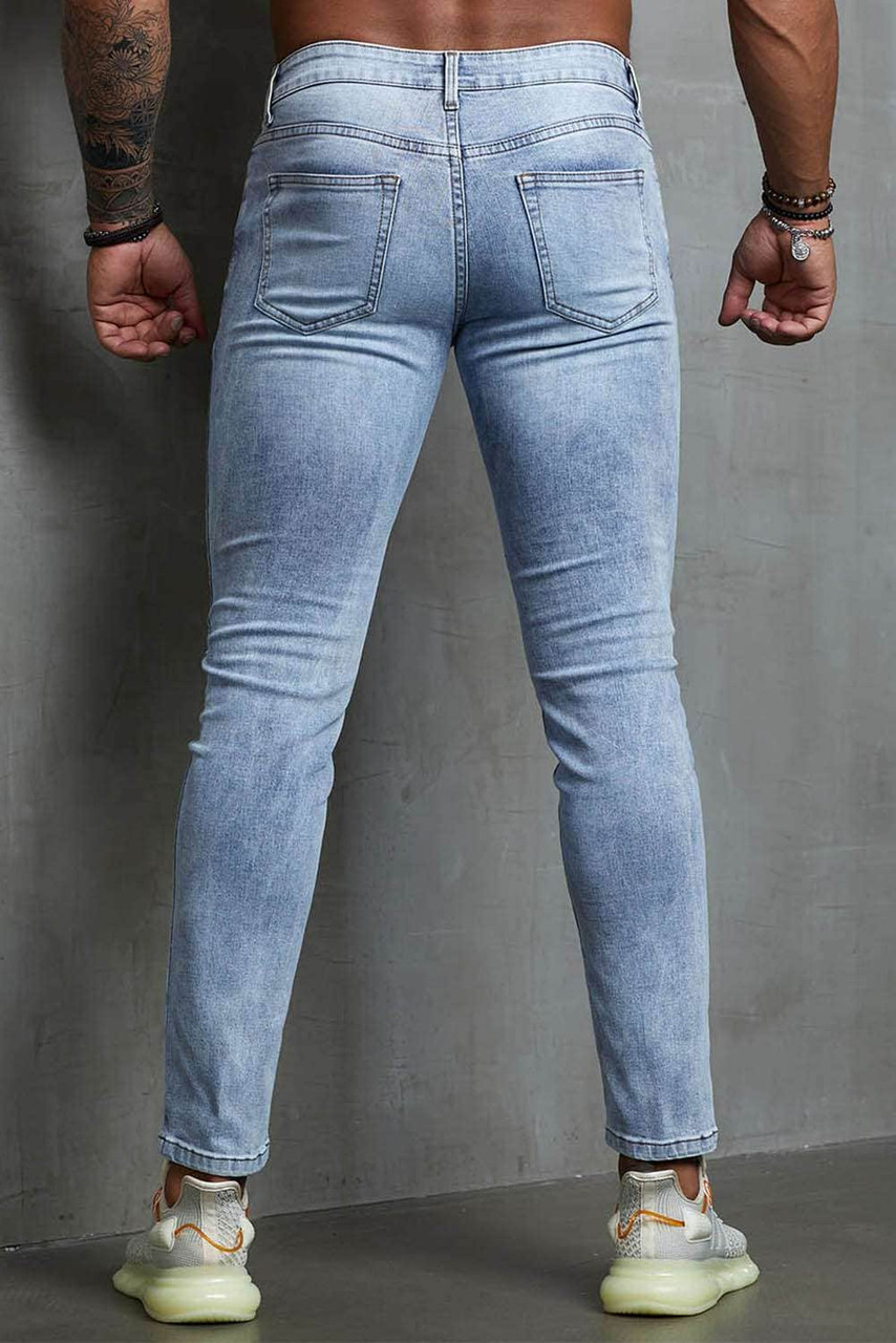 Men Ripped Slim Fit Skinny Jeans