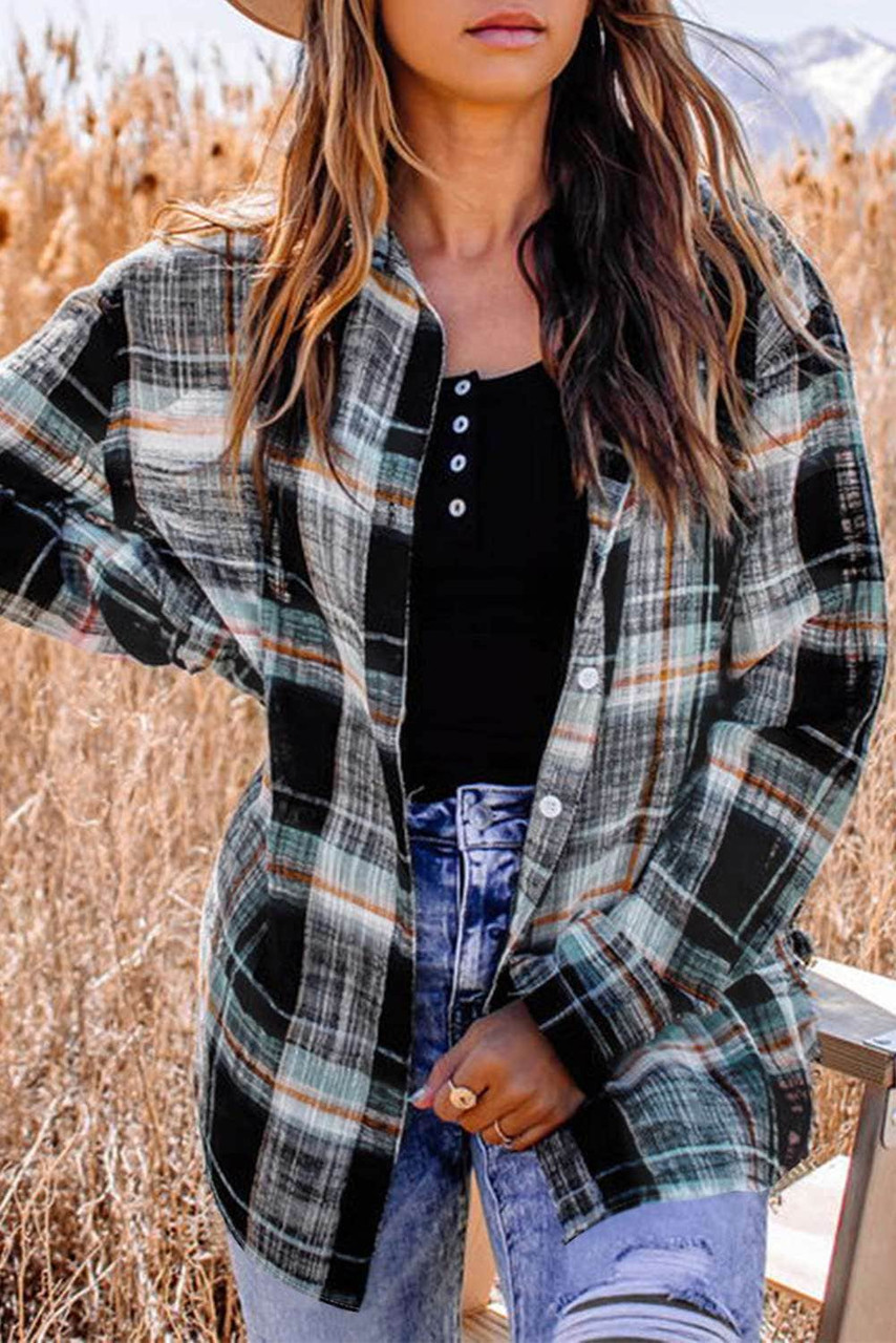 Plaid Print Long Sleeve Button-up Shirt Plaid Print Long Sleeve Button-up Shirt