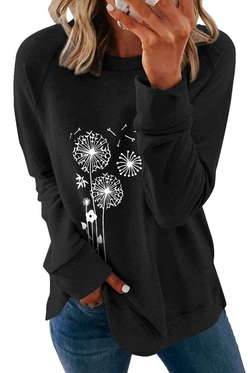 Black Dandelion Graphic Sweatshirt