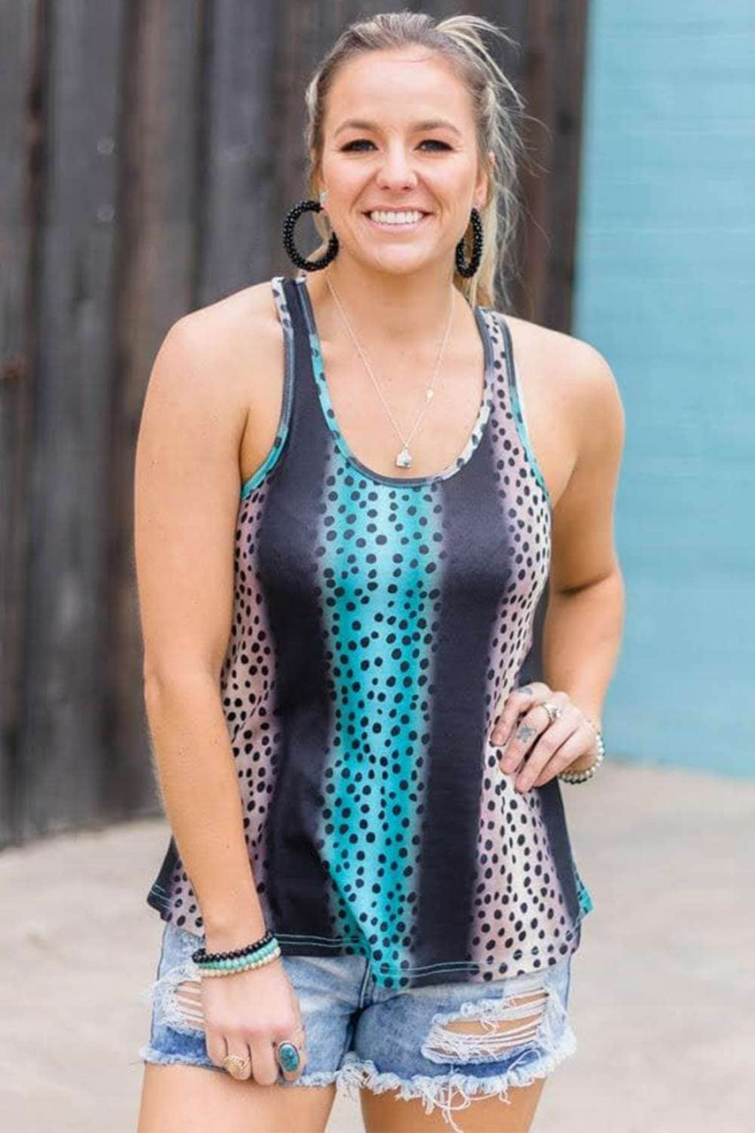 Animal Print Tie-dye Racerback Tank