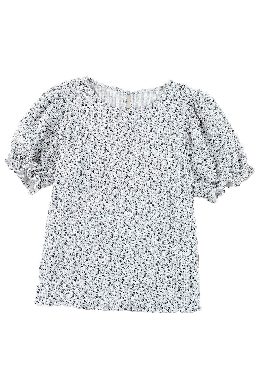 Black Floral Smocked Puff Sleeve Blouse Black Floral Smocked Puff Sleeve Blouse