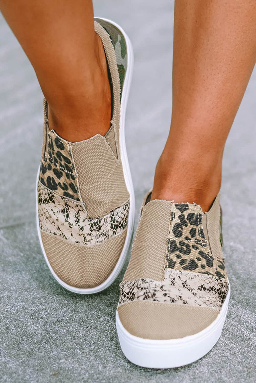 Animal Print Camouflage Patchwork Shoes