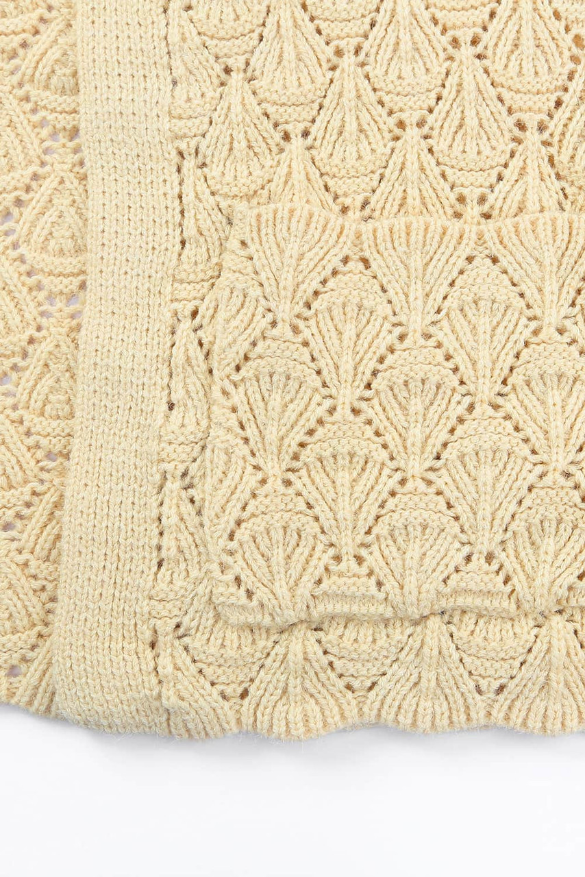 Khaki Textured Pocket Knit Open Front Cardigan