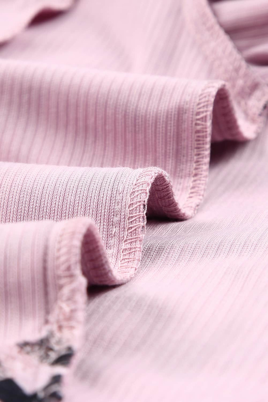 Pink Collared Neckline Flap Pockets Leopard Corduroy Jacket Pink Collared Neckline Flap Pockets Leopard Corduroy Jacket