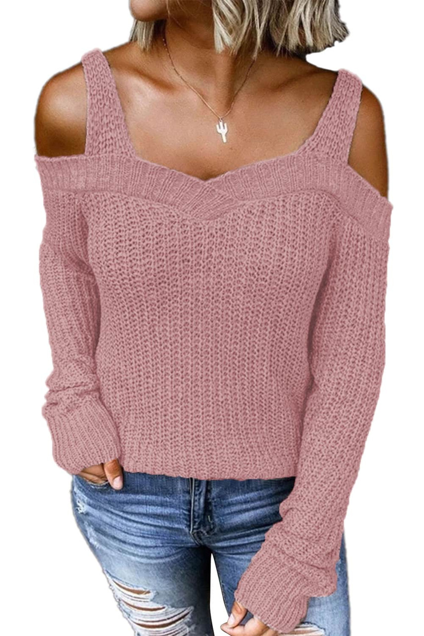 Pink Dew Shoulder Juliette Knitted Sweater