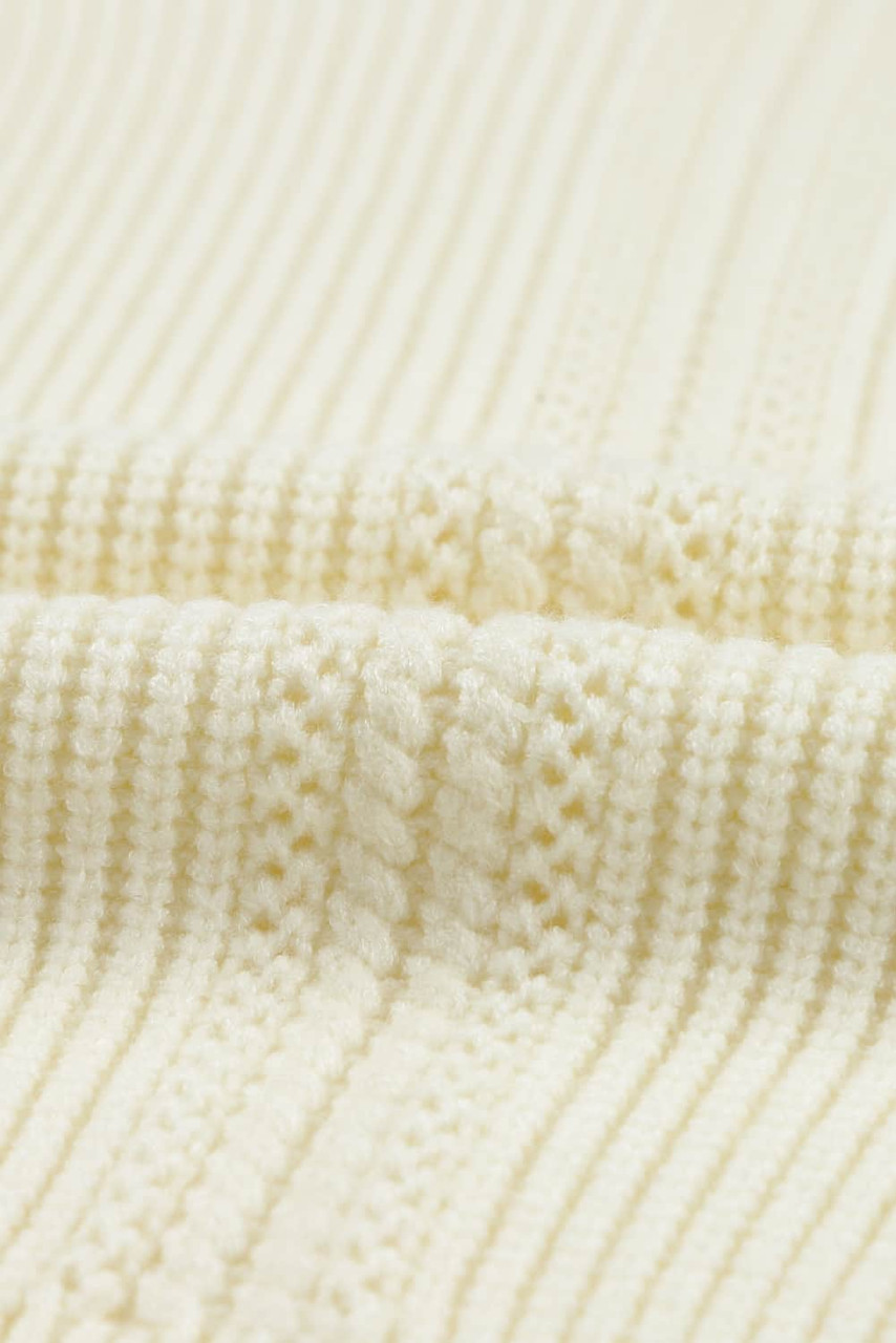 Beige Plain Off Shoulder Knit Pullover Sweater