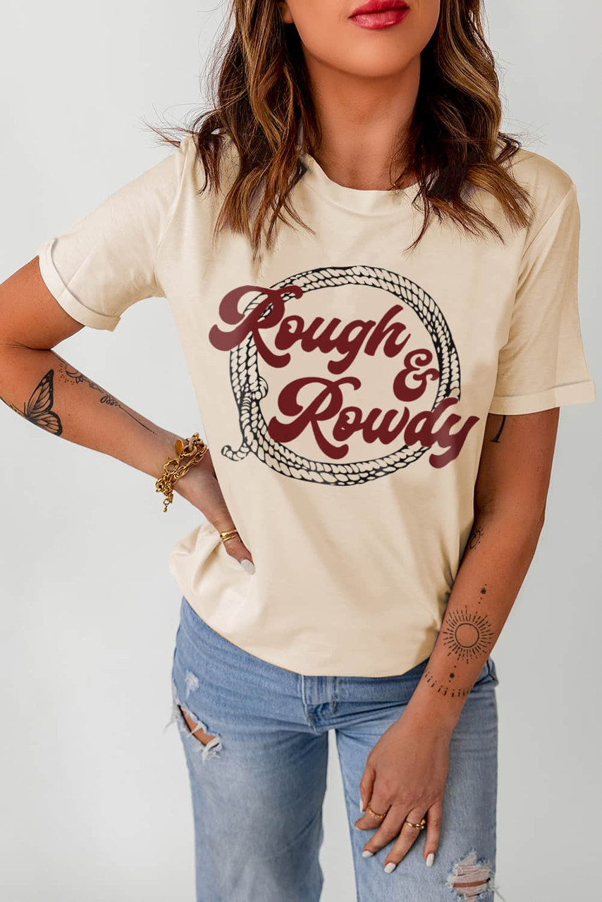 Khaki Rough & Rowdy Rope Print Short Sleeve T Shirt
