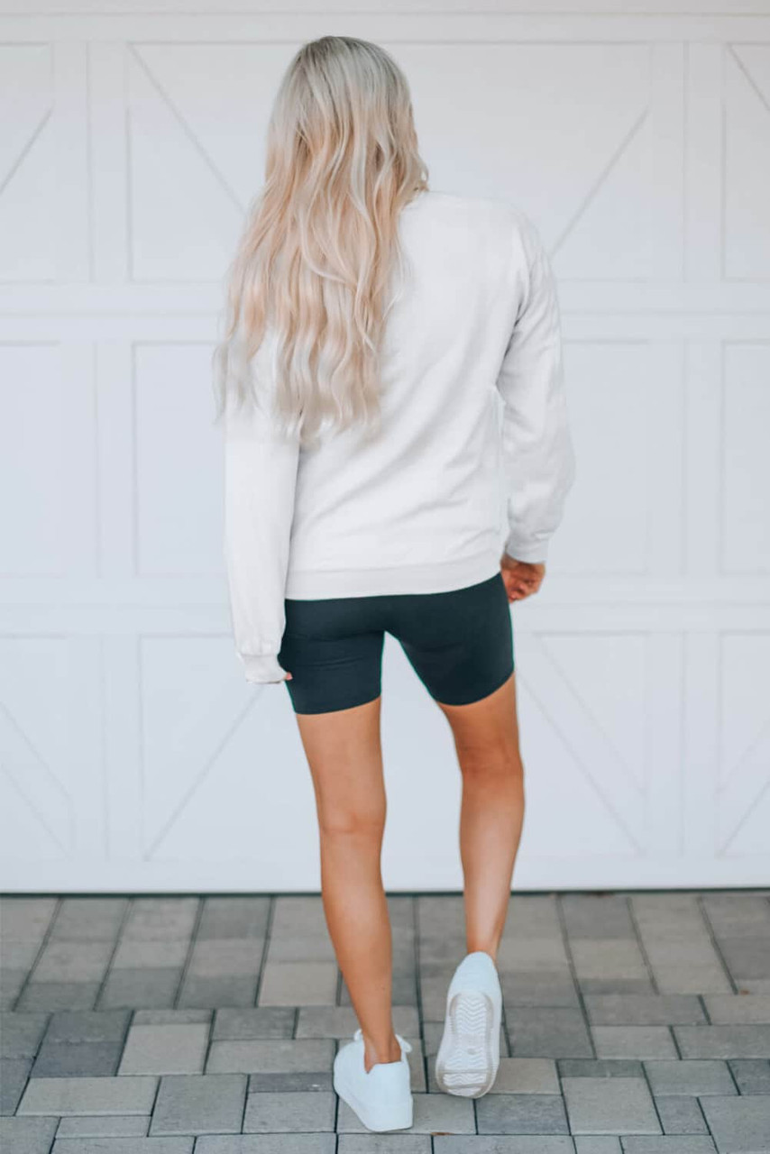 White Merry Christmas Leopard Print Long Sleeve Sweatshirt White Merry Christmas Leopard Print Long Sleeve Sweatshirt