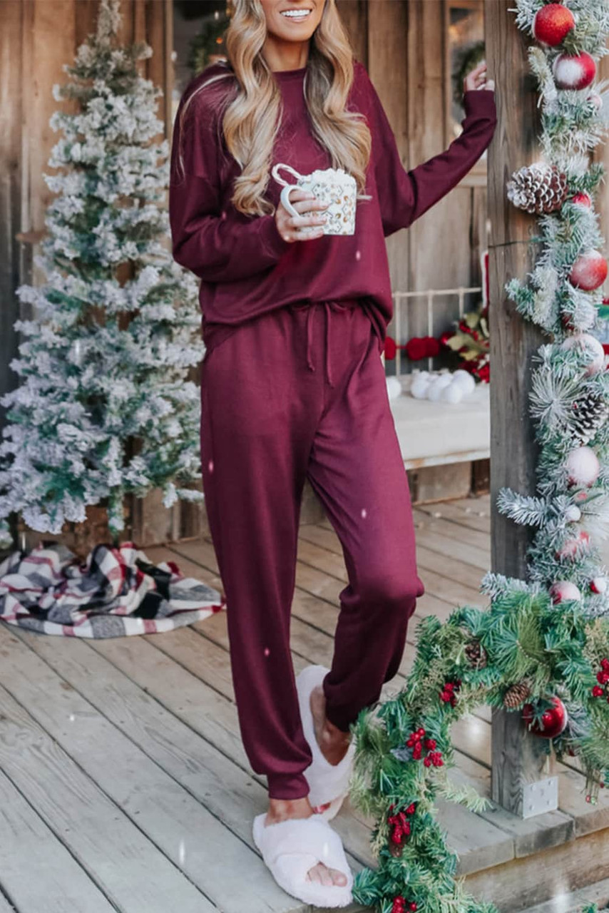 Long Sleeve Pullover and Jogger Pants Lounge Set