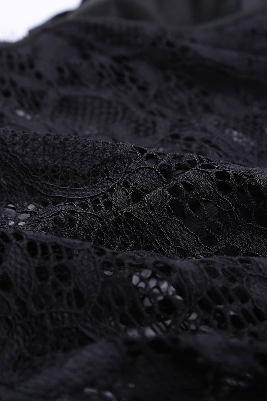 Black Lace Panelled Teddy Lingerie