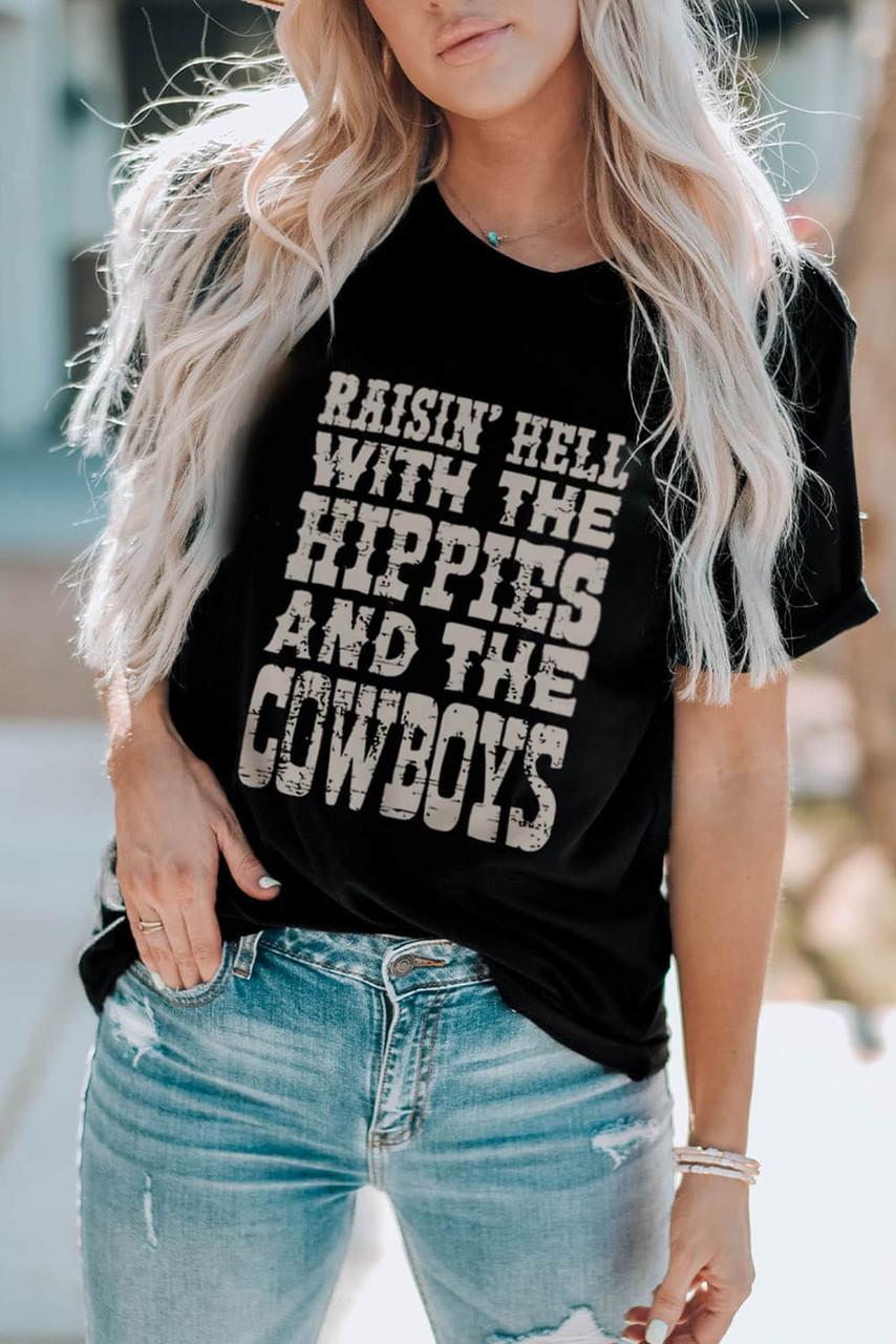 Black Hippies And The Cowboys Graphic Tee