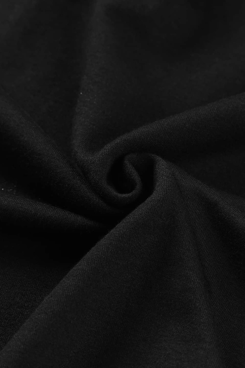 Black Rhinestone Ruffled Hollow Out Mini Dress