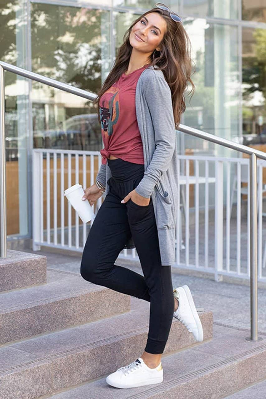 Black High Waist Pleated Pocket Leggings Black High Waist Pleated Pocket Leggings