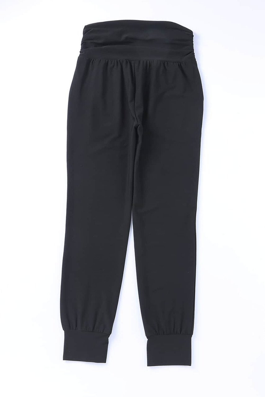 Black High Waist Pleated Pocket Leggings Black High Waist Pleated Pocket Leggings