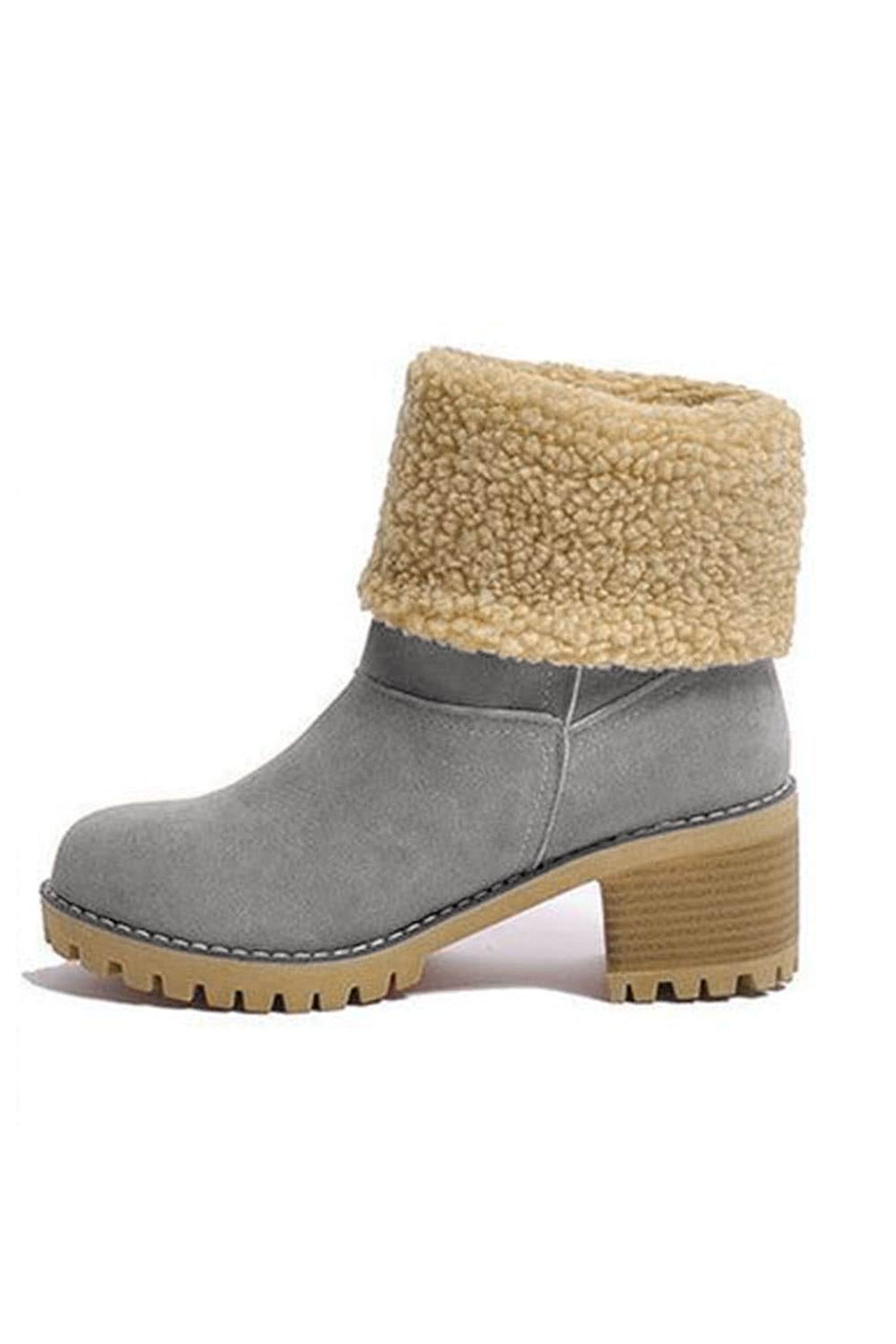 Gray Winter Fleece Lined Boots