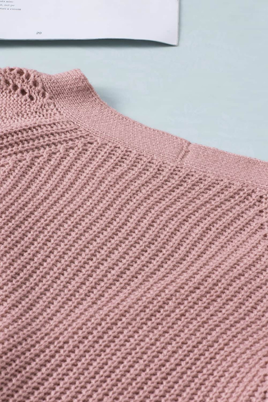 Bishop Sleeve Button V Neck Sweater