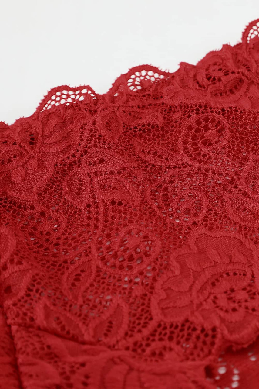 Romantic Love Red Lace Bralette Lingerie Set