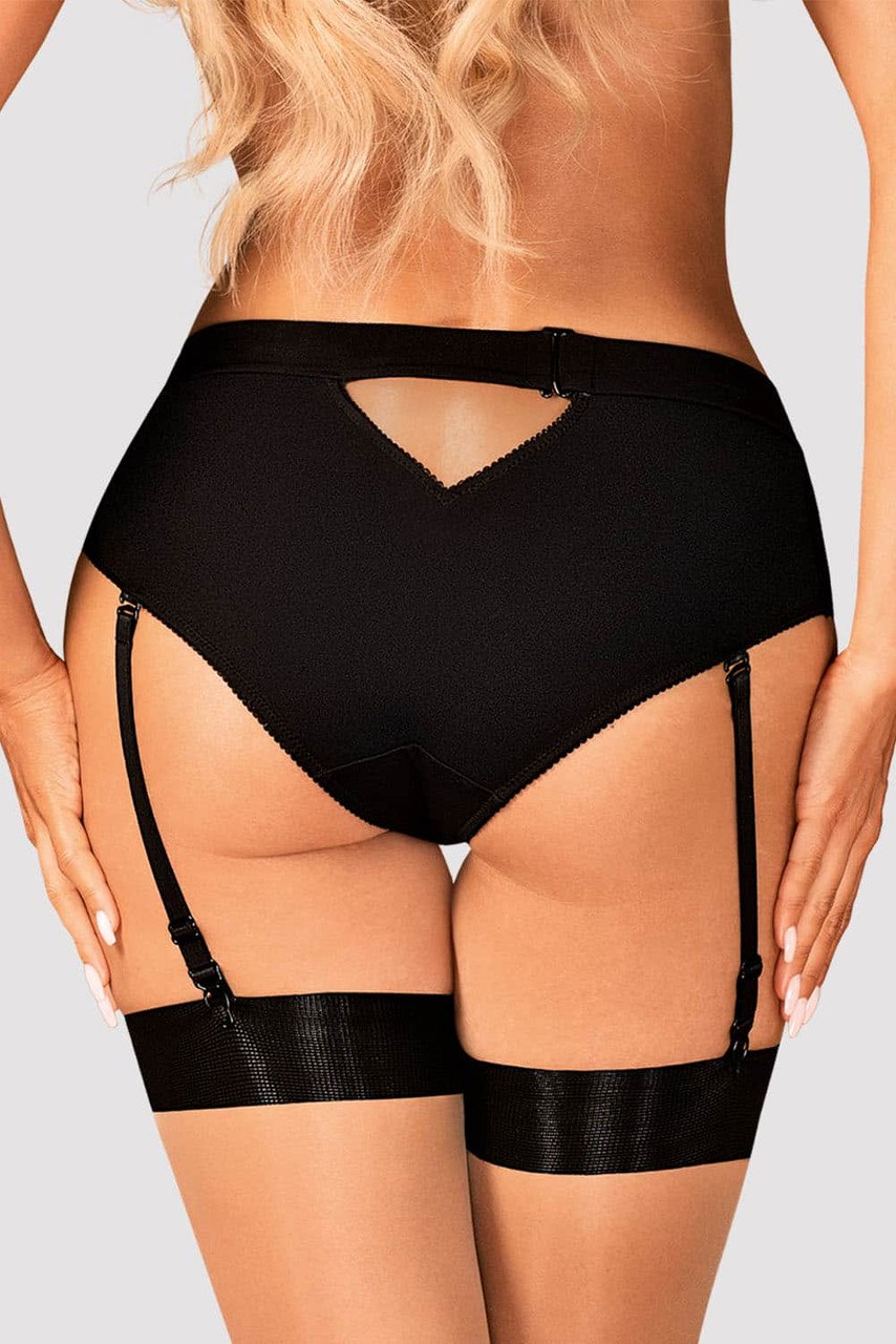 Black Eyelet Lace Panty with Garter Belt