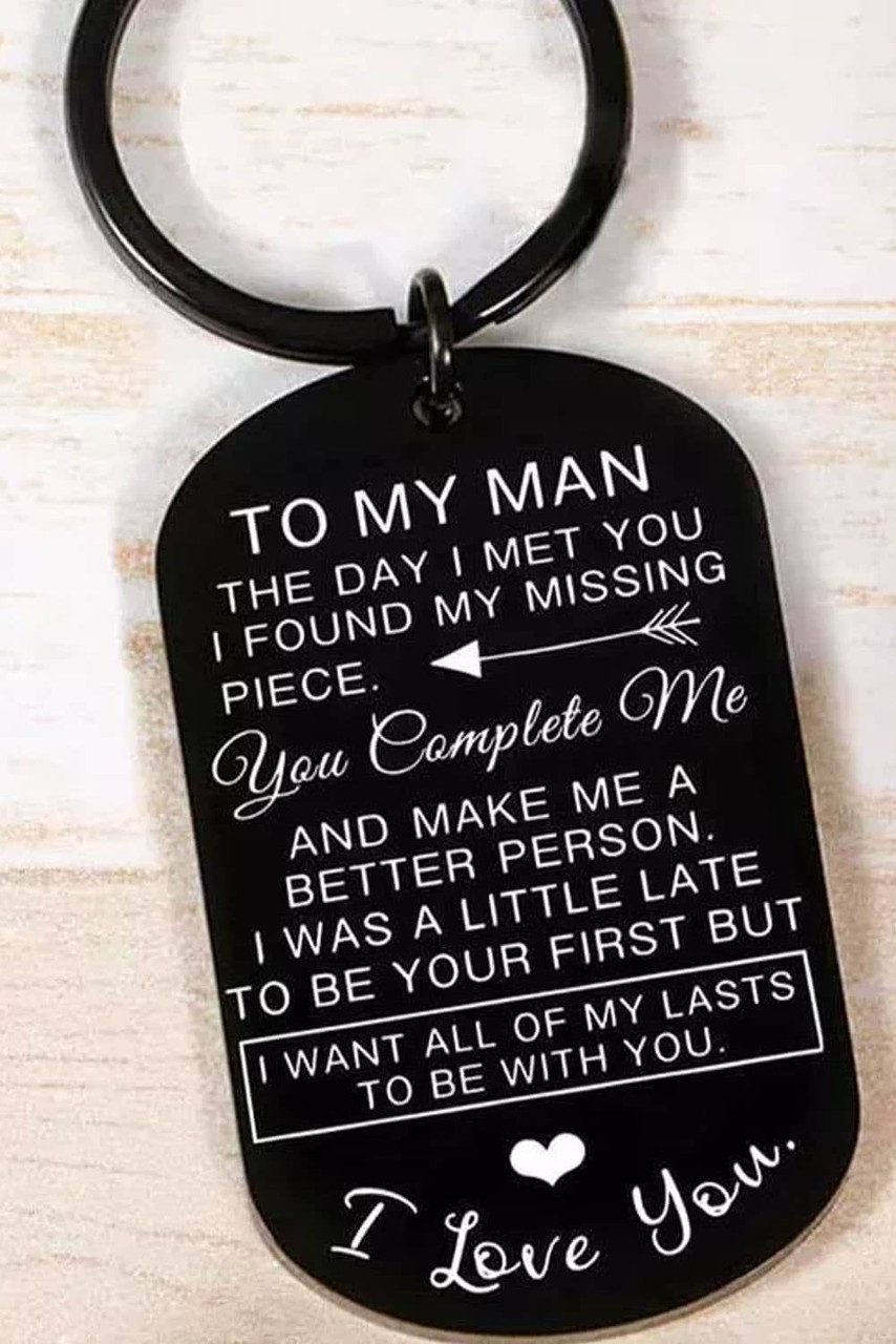Black TO MY MAN Valentine Key Ring