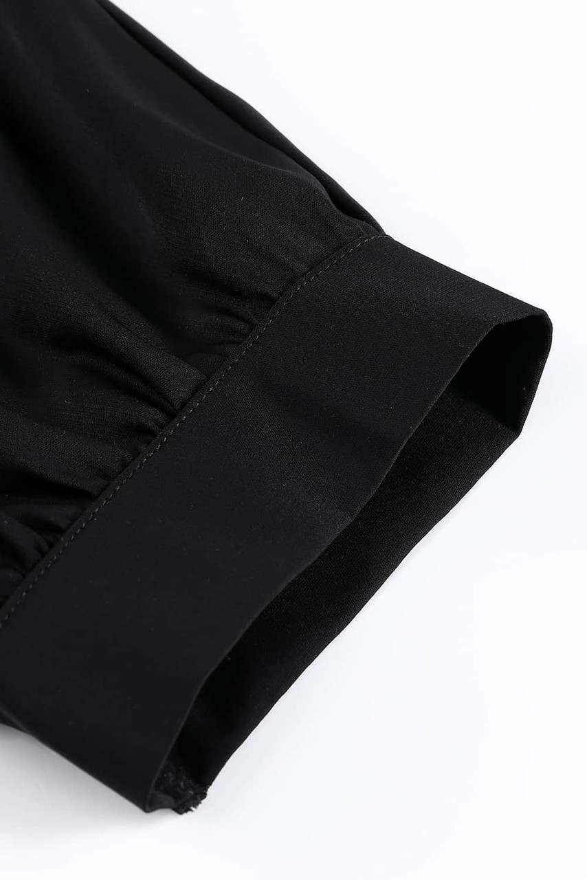 Black 3/4 Puff Sleeve Oversize Shirt