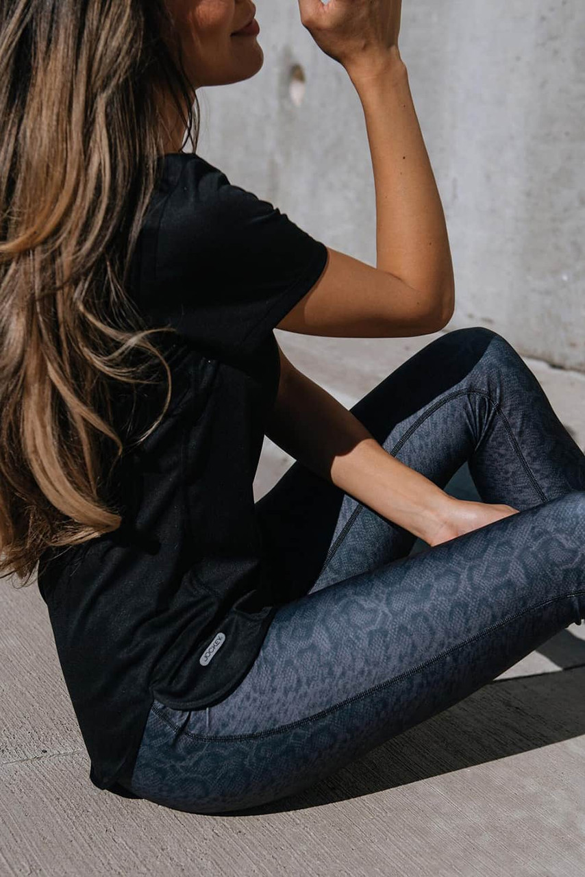 Black Wide Waistband Leopard Leggings