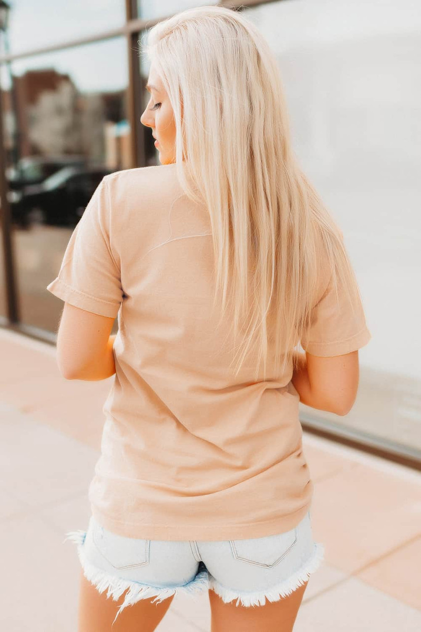 Khaki MOM Floral Letter Print T Shirt