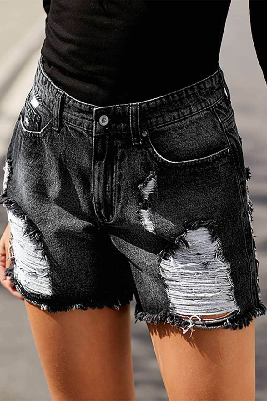 Clubhouse High Rise Distressed Denim Shorts For Women