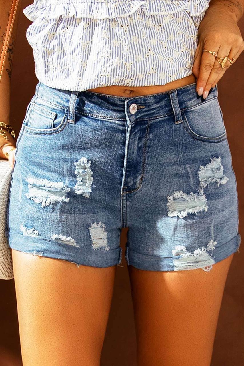 Vintage Faded and Distressed Jean Shorts